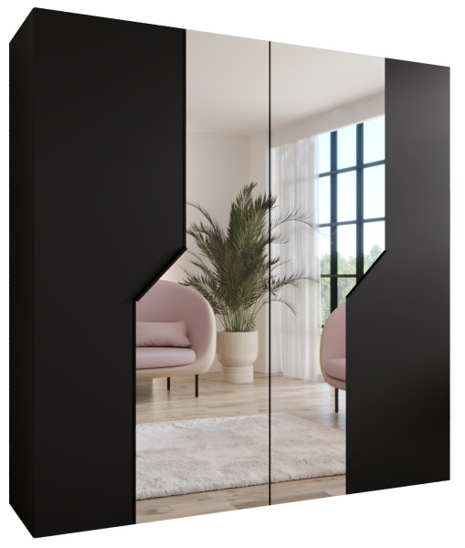 Szafa uchylna z lustrem ANDREW 2 200 wys 202 cm Czarny + u Czarny 787707