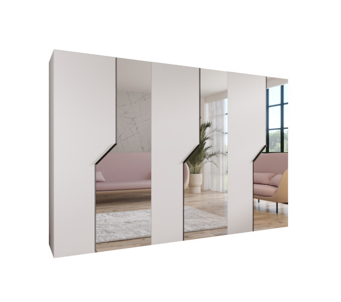 Szafa uchylna z lustrem ANDREW 2 300 wys 202 cm Biały + u Czarny 787718