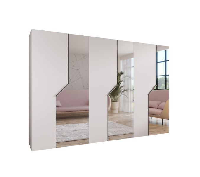 Szafa uchylna z lustrem ANDREW 2 300 wys 202 cm Biały + u Kaszmir 787748
