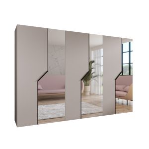 Szafa uchylna z lustrem ANDREW 2 300 wys 202 cm Kaszmir + u Czarny 787708