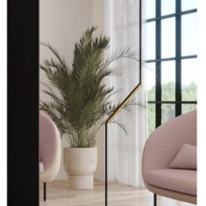 Szafa uchylna z lustrem ANDREW 3 100 wys 202 cm Czarny + u Złoty 787757