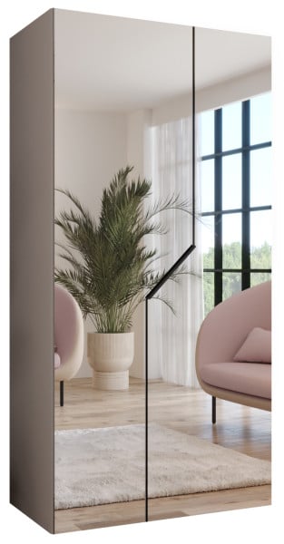 Szafa uchylna z lustrem ANDREW 3 100 wys 202 cm Kaszmir + u Czarny 787733