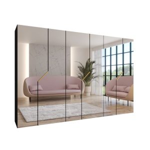 Szafa uchylna z lustrem ANDREW 3 300 wys 202 cm Czarny + u Złoty 787753 Szafa uchylna z lustrem ANDREW 3 300 wys 202 cm Czarny + u Złoty 787753