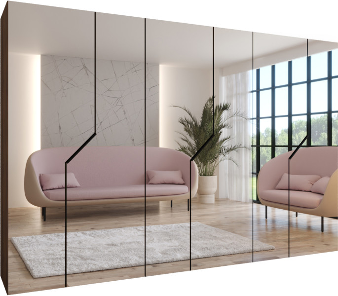 Szafa uchylna z lustrem ANDREW 3 300 wys 202 cm Orzech Warmia + u Czarny 1043604