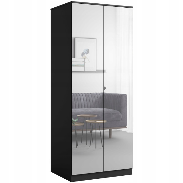 Szafa uchylna z lustrem Monza 2D 80 Czarna 668499