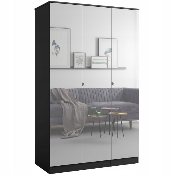 Szafa uchylna z lustrem Monza 3D 120 Czarna 673131
