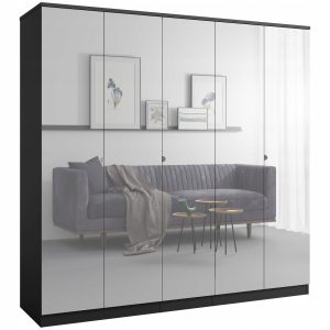 Szafa uchylna z lustrem Monza 5D 200 Czarna 673132 Szafa uchylna z lustrem Monza 5D 200 Czarna 673132