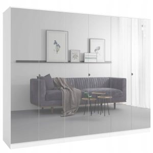 Szafa uchylna z lustrem Monza 6D 240 Biała 668493 Szafa uchylna z lustrem Monza 6D 240 Biała 668493