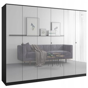 Szafa uchylna z lustrem Monza 6D 240 Czarna 668496 Szafa uchylna z lustrem Monza 6D 240 Czarna 668496