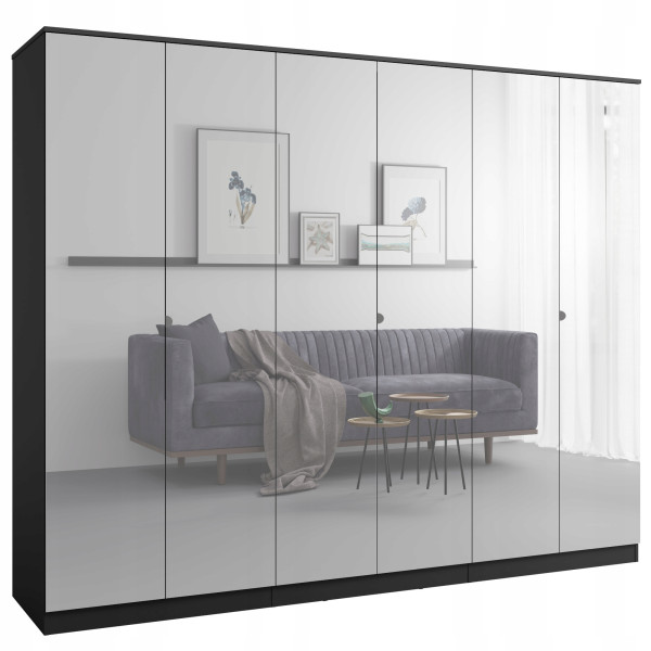 Szafa uchylna z lustrem Monza 6D 240 Czarna 668496