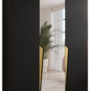 Szafa uchylna z lustrem PIANO 2 150 wys 202 cm Czarny + u Złoty 791172 Szafa uchylna z lustrem PIANO 2 150 wys 202 cm Czarny + u Złoty 791172