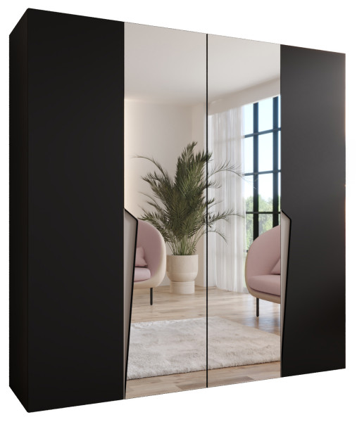 Szafa uchylna z lustrem PIANO 2 200 wys 202 cm Czarny + u Kaszmir 790910