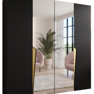 Szafa uchylna z lustrem PIANO 2 200 wys 202 cm Czarny + u Złoty 791197 Szafa uchylna z lustrem PIANO 2 200 wys 202 cm Czarny + u Złoty 791197