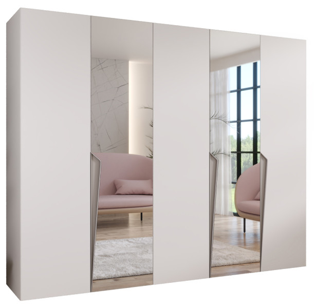 Szafa uchylna z lustrem PIANO 2 250 wys 202 cm Biały + u Kaszmir 790921