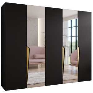 Szafa uchylna z lustrem PIANO 2 250 wys 202 cm Czarny + u Złoty 790691 Szafa uchylna z lustrem PIANO 2 250 wys 202 cm Czarny + u Złoty 790691