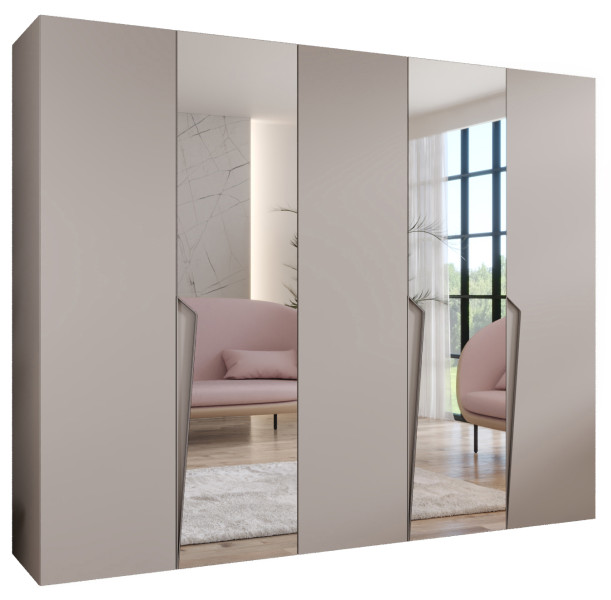 Szafa uchylna z lustrem PIANO 2 250 wys 202 cm Kaszmir + u Kaszmir 791083