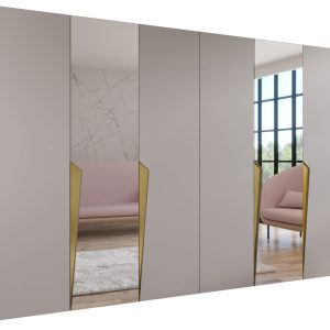 Szafa uchylna z lustrem PIANO 2 300 (2X150) wys 202 cm Kaszmir + u Złoty 791036 Szafa uchylna z lustrem PIANO 2 300 (2X150) wys 202 cm Kaszmir + u Złoty 791036