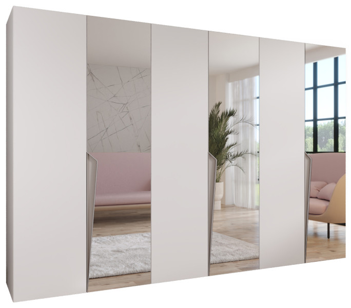 Szafa uchylna z lustrem PIANO 2 300 (3X100) wys 202 cm Biały + u Kaszmir 790887