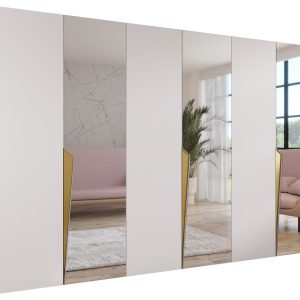 Szafa uchylna z lustrem PIANO 2 300 (3X100) wys 202 cm Biały + u Złoty 790909 Szafa uchylna z lustrem PIANO 2 300 (3X100) wys 202 cm Biały + u Złoty 790909