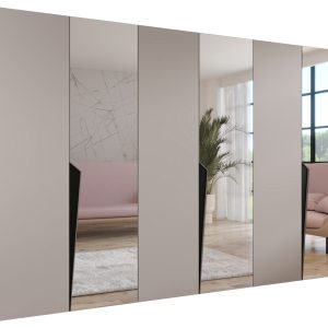 Szafa uchylna z lustrem PIANO 2 300 (3X100) wys 202 cm Kaszmir + u Czarny 790707 Szafa uchylna z lustrem PIANO 2 300 (3X100) wys 202 cm Kaszmir + u Czarny 790707