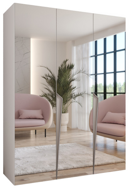 Szafa uchylna z lustrem PIANO 3 150 wys 202 cm Biały + u Kaszmir 791107