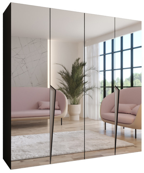 Szafa uchylna z lustrem PIANO 3 200 wys 202 cm Czarny + u Kaszmir 790986