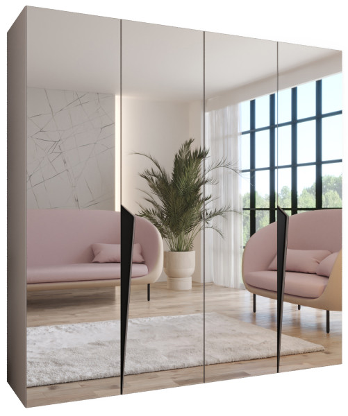 Szafa uchylna z lustrem PIANO 3 200 wys 202 cm Kaszmir + u Czarny 790957