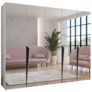 Szafa uchylna z lustrem PIANO 3 250 wys 202 cm Biały + u Czarny 791145 Szafa uchylna z lustrem PIANO 3 250 wys 202 cm Biały + u Czarny 791145