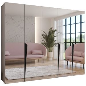 Szafa uchylna z lustrem PIANO 3 250 wys 202 cm Kaszmir + u Czarny 790839 Szafa uchylna z lustrem PIANO 3 250 wys 202 cm Kaszmir + u Czarny 790839