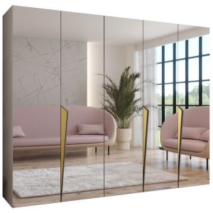 Szafa uchylna z lustrem PIANO 3 250 wys 202 cm Kaszmir + u Złoty 790861 Szafa uchylna z lustrem PIANO 3 250 wys 202 cm Kaszmir + u Złoty 790861