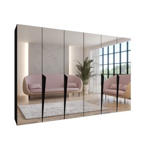 Szafa uchylna z lustrem PIANO 3 300 (2X150) wys 202 cm Czarny + u Czarny 790951 Szafa uchylna z lustrem PIANO 3 300 (2X150) wys 202 cm Czarny + u Czarny 790951