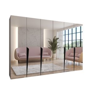 Szafa uchylna z lustrem PIANO 3 300 (2X150) wys 202 cm Kaszmir + u Czarny 790699 Szafa uchylna z lustrem PIANO 3 300 (2X150) wys 202 cm Kaszmir + u Czarny 790699