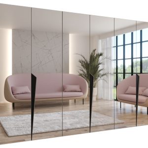 Szafa uchylna z lustrem PIANO 3 300 (3X100) wys 202 cm Kaszmir + u Czarny 791175 Szafa uchylna z lustrem PIANO 3 300 (3X100) wys 202 cm Kaszmir + u Czarny 791175