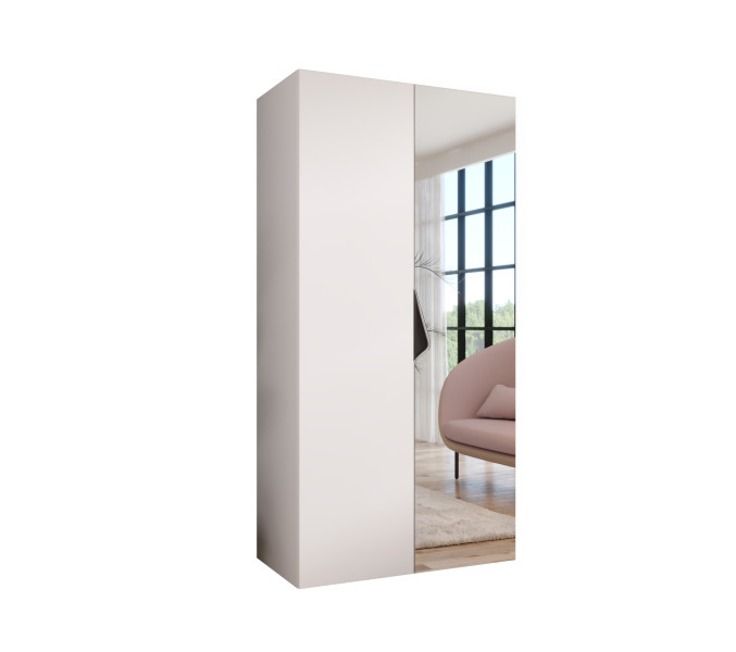 Szafa uchylna z lustrem SANDI 2 100 wys 202 cm Biały + u Czarny 791157