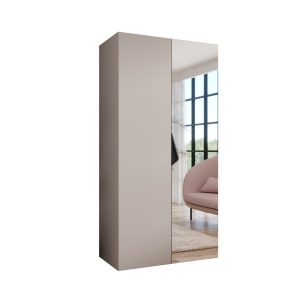 Szafa uchylna z lustrem SANDI 2 100 wys 202 cm Kaszmir + u Czarny 791023
