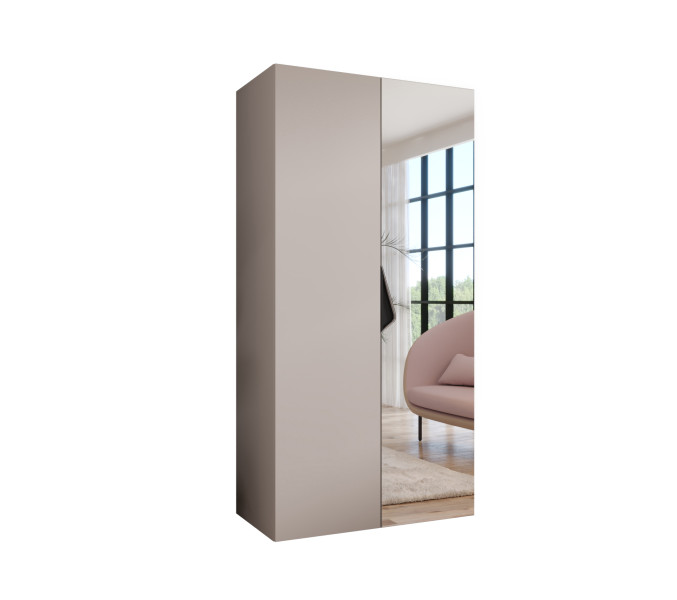 Szafa uchylna z lustrem SANDI 2 100 wys 202 cm Kaszmir + u Czarny 791023