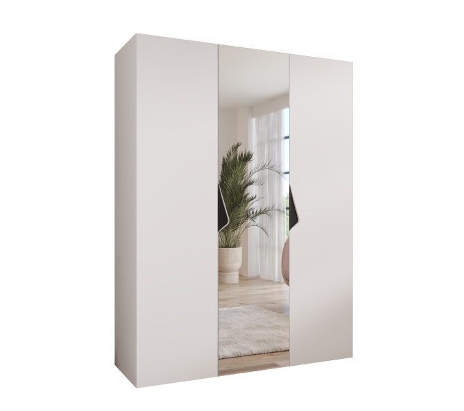 Szafa uchylna z lustrem SANDI 2 150 wys 202 cm Biały + u Czarny 790701