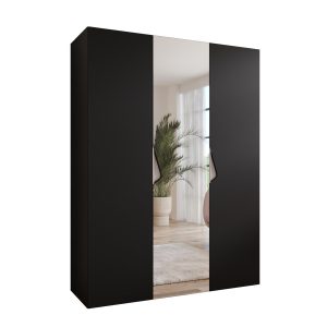 Szafa uchylna z lustrem SANDI 2 150 wys 202 cm Czarny + u Kaszmir 790704
