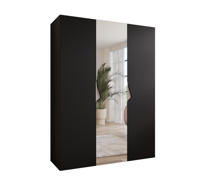 Szafa uchylna z lustrem SANDI 2 150 wys 202 cm Czarny + u Kaszmir 790704