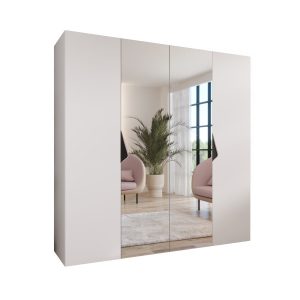 Szafa uchylna z lustrem SANDI 2 200 wys 202 cm Biały + u Czarny 791093