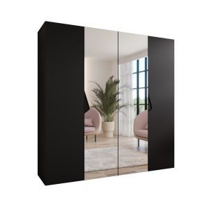 Szafa uchylna z lustrem SANDI 2 200 wys 202 cm Czarny + u Czarny 790809