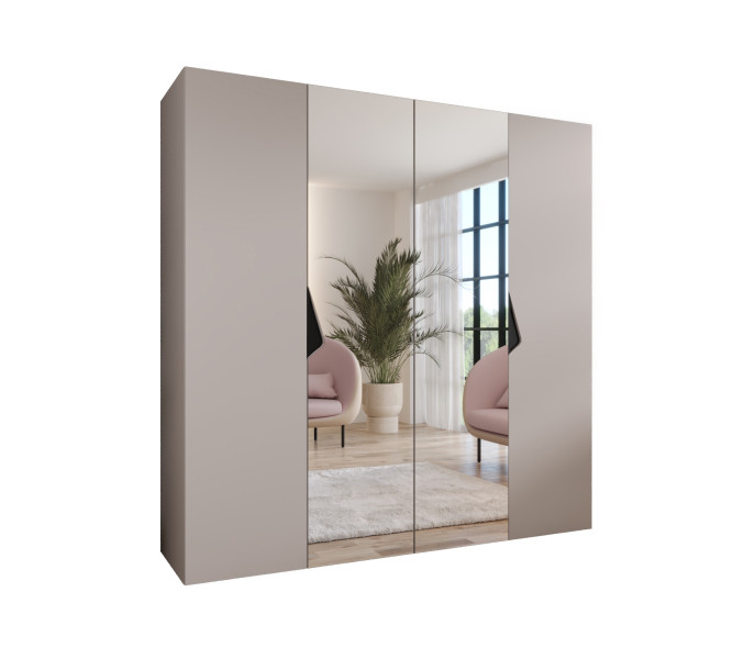 Szafa uchylna z lustrem SANDI 2 200 wys 202 cm Kaszmir + u Czarny 790976