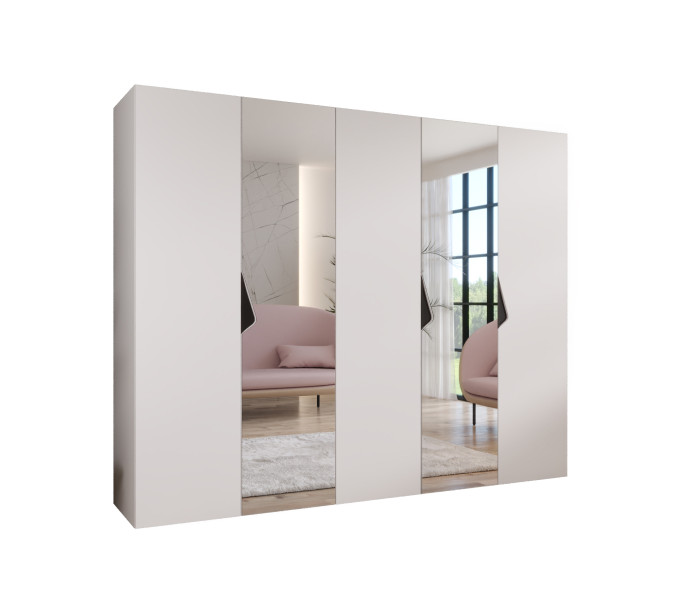 Szafa uchylna z lustrem SANDI 2 250 wys 202 cm Biały + u Czarny 791202
