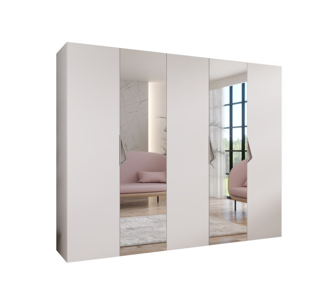 Szafa uchylna z lustrem SANDI 2 250 wys 202 cm Biały + u Kaszmir 790936