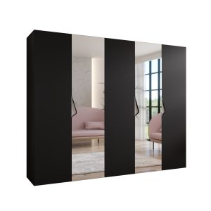 Szafa uchylna z lustrem SANDI 2 250 wys 202 cm Czarny + u Kaszmir 791014