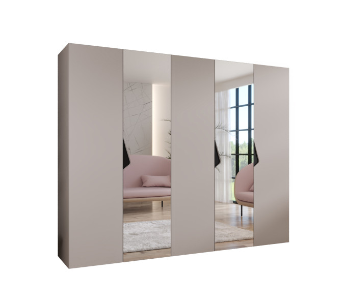 Szafa uchylna z lustrem SANDI 2 250 wys 202 cm Kaszmir + u Czarny 791180