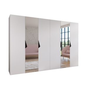 Szafa uchylna z lustrem SANDI 2 300 (2X150) wys 202 cm Biały + u Czarny 790858
