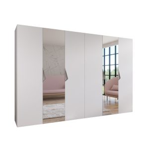 Szafa uchylna z lustrem SANDI 2 300 (2X150) wys 202 cm Biały + u Kaszmir 791095