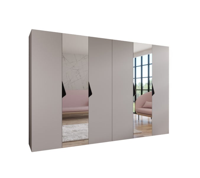 Szafa uchylna z lustrem SANDI 2 300 (2X150) wys 202 cm Kaszmir + u Czarny 791224