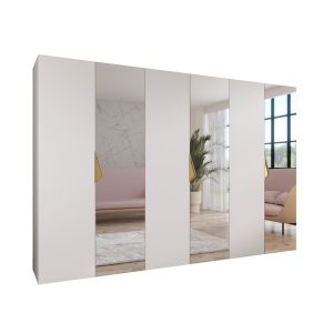 Szafa uchylna z lustrem SANDI 2 300 (3X100) wys 202 cm Biały + u Złoty 791186
